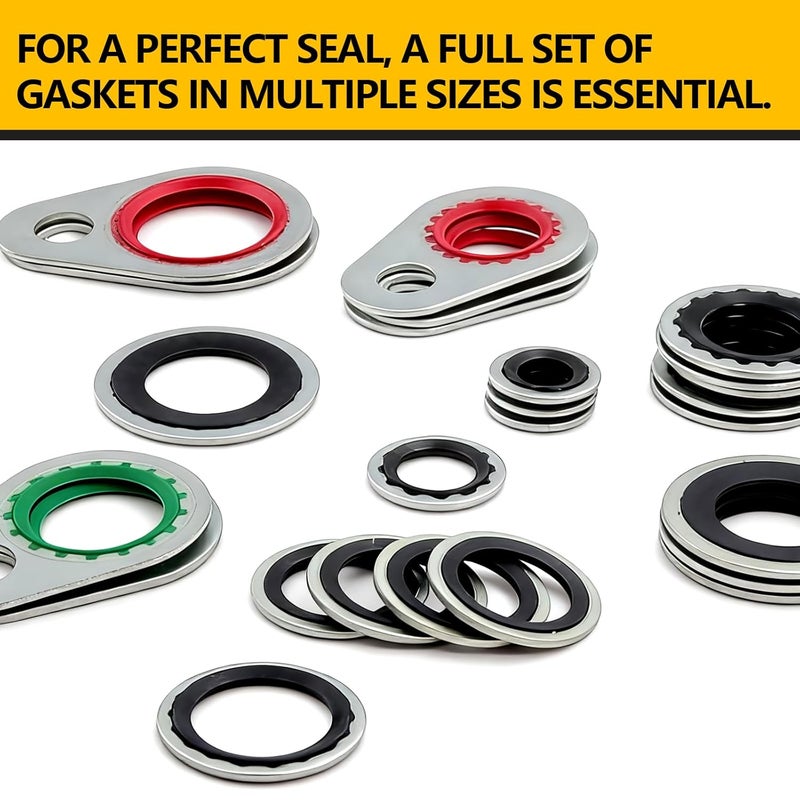 NBRINGO 68 PCS AC Compressor Gasket Kit - Compatible with 15-32241 GM Original Equipment, R134a AC Seal Kit Includes Bonded Washers & A/C Line Seals for Automotive Air Conditioner Repair - Image 4